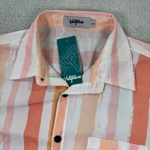 NWT Vatpave Striped Shirt Short Sleeve Button Up Casual Summer Mens‎ Small